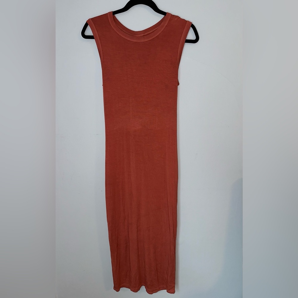 Enza Costa Rust Sleeveless Twist Back Dress